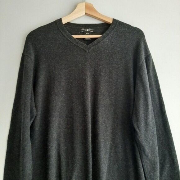 PRONTO UOMO Sweater V-neck Grey Fine Knit Men's Sz M - Picture 3 of 7